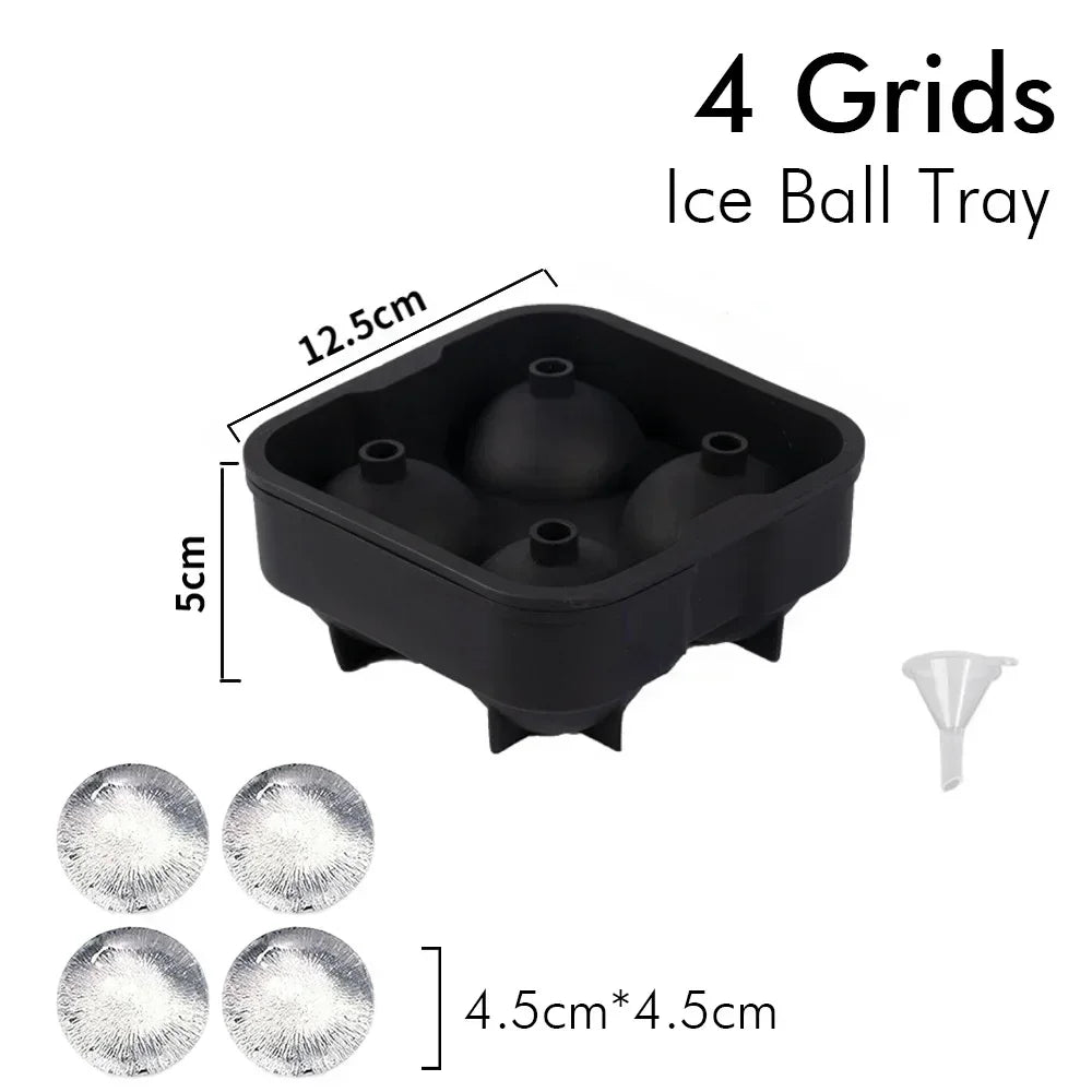Silicone Ice Cube Tray with Lid – 4, 6 & 8 Grid Ice Maker