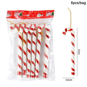 6pcs Christmas Candy Cane, Lollipop & Hanging Ball Ornaments for Xmas Tree