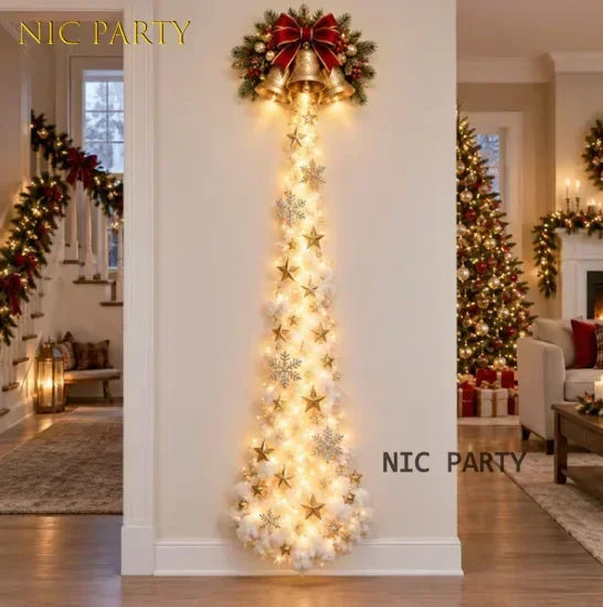 Glowing Christmas Wall Light – Santa Sleigh & Reindeer Decor