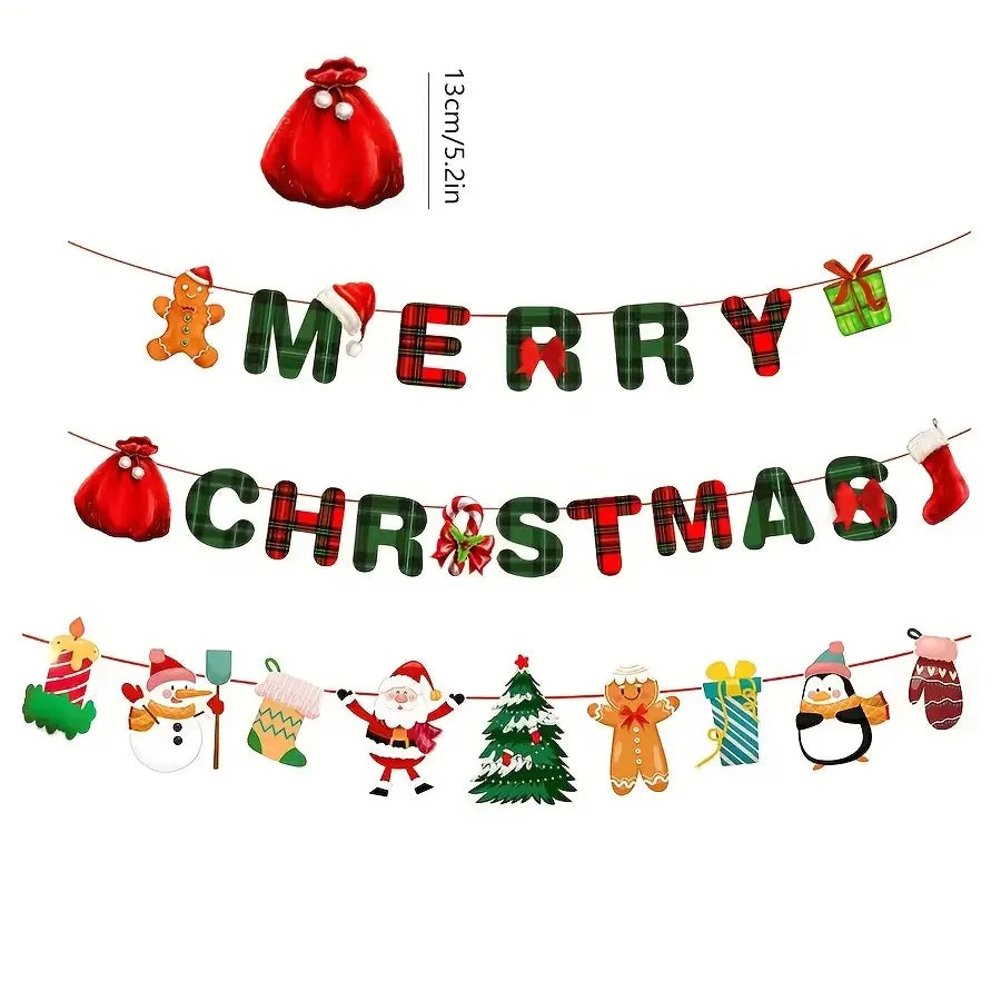 Christmas Party Decorations Set with Banner & Ornaments