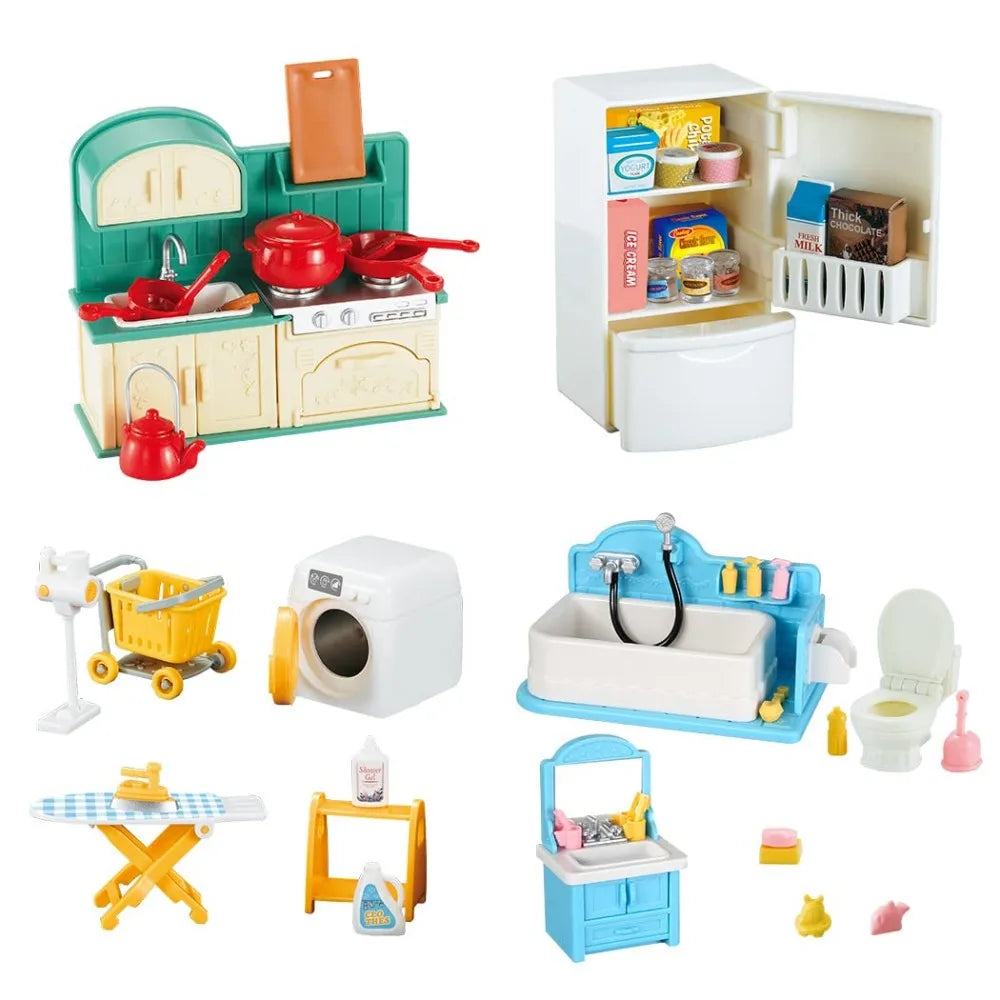 1:12 Miniature Dollhouse Furniture Set – Kitchen & Dining Accessories for Kids