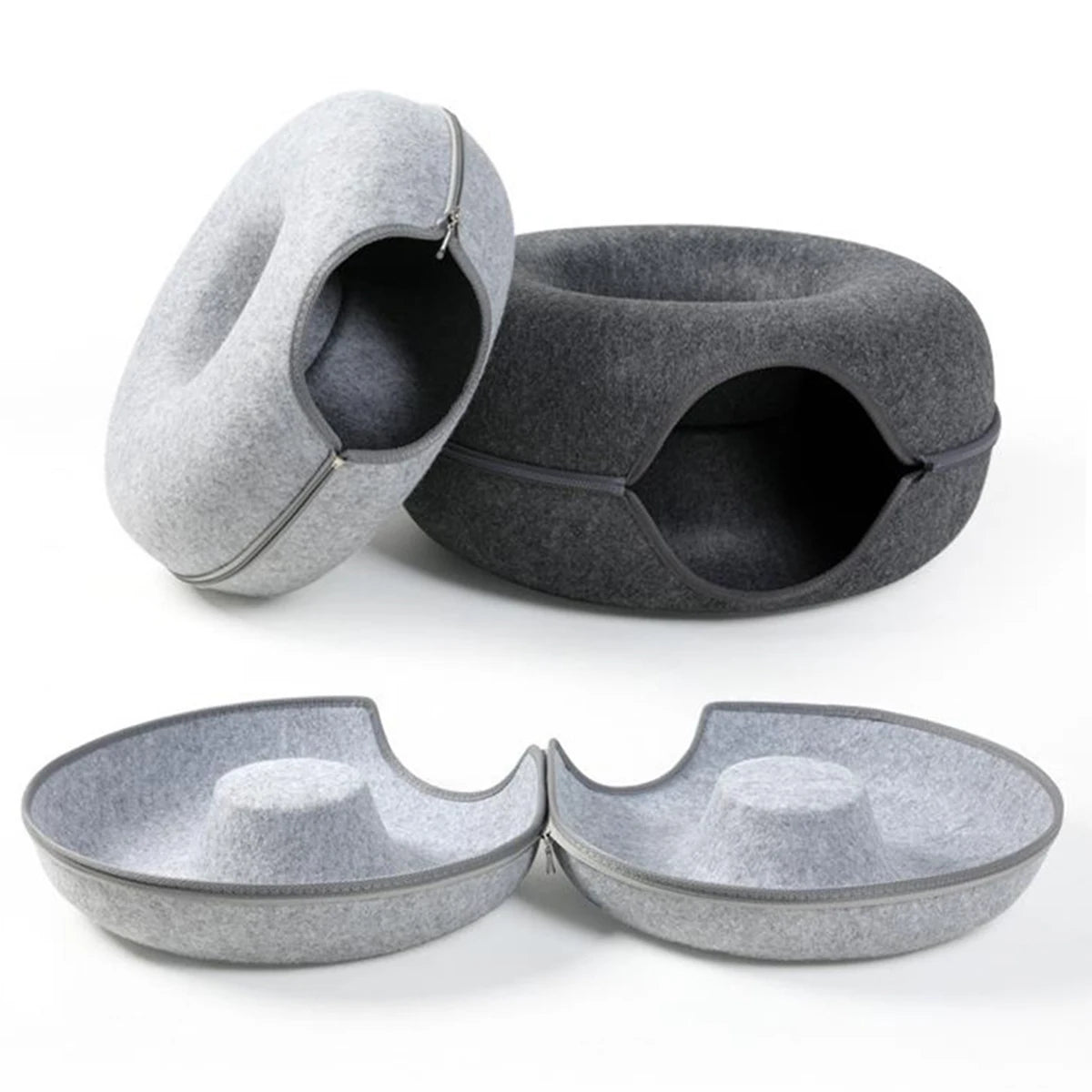 Interactive Cat Tunnel Bed & Felt Scratcher for Kittens
