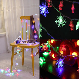 10/20/40 LED Snowflake String Lights, USB/Battery Powered Christmas Decorations