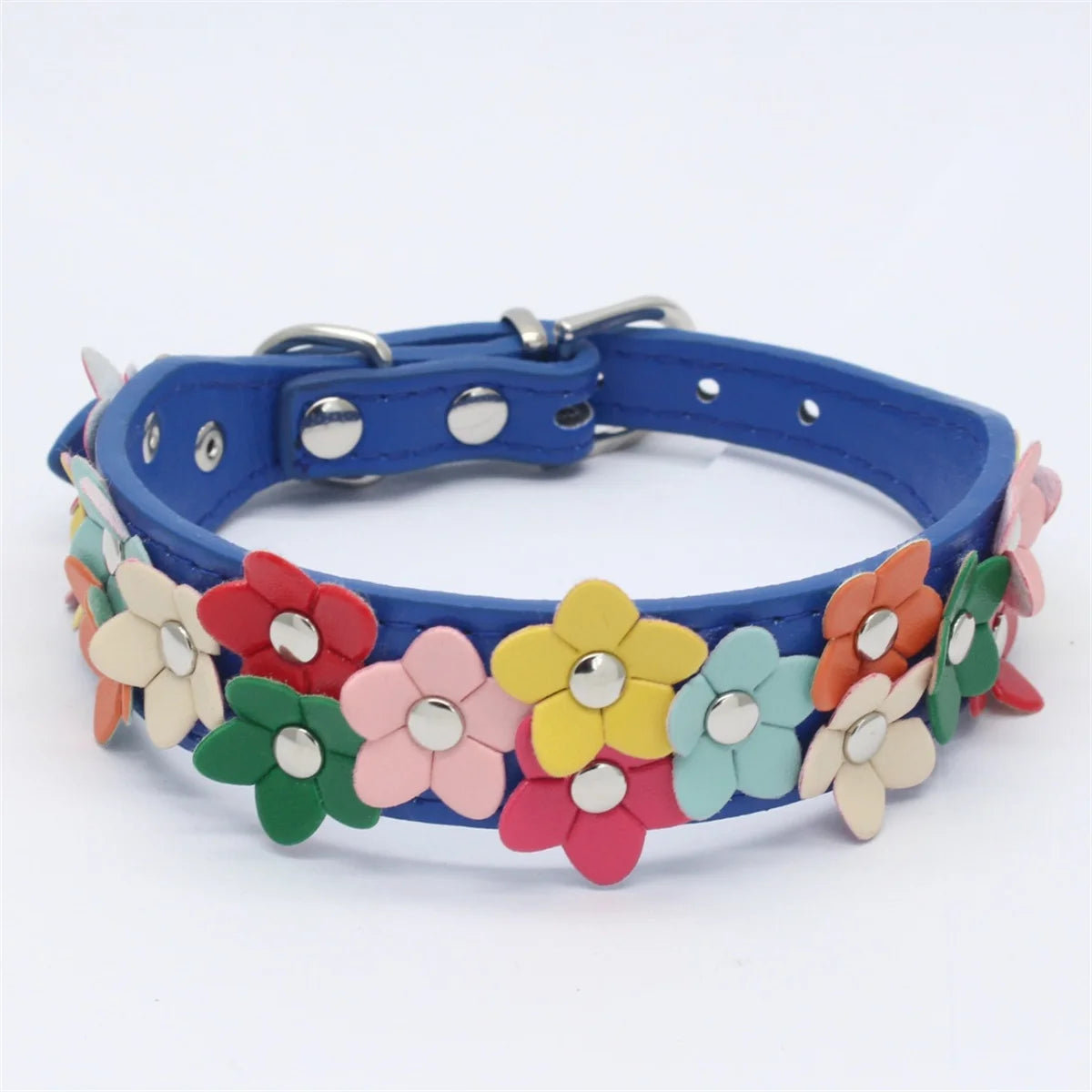 Floral PU Leather Pet Collar & Leash – Stylish Dog & Cat Set