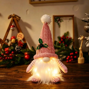 Glowing Knitted Gnome Doll with LED Light – Christmas Decoration Gift