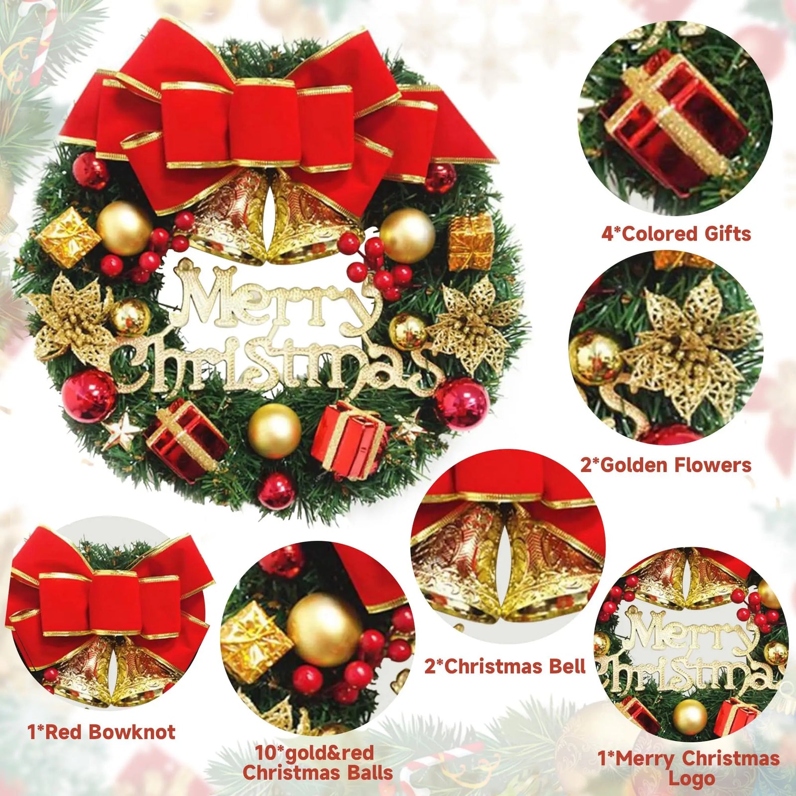Handmade Christmas Wreath for Door & Window Decor