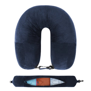 Travel Neck Pillow with Clothing Storage – U-Shaped Travel Pillow