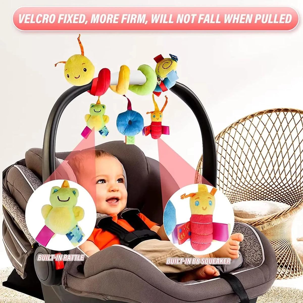 Baby Spiral Hanging Toy – Soft Crib Rattle for Newborns & Strollers