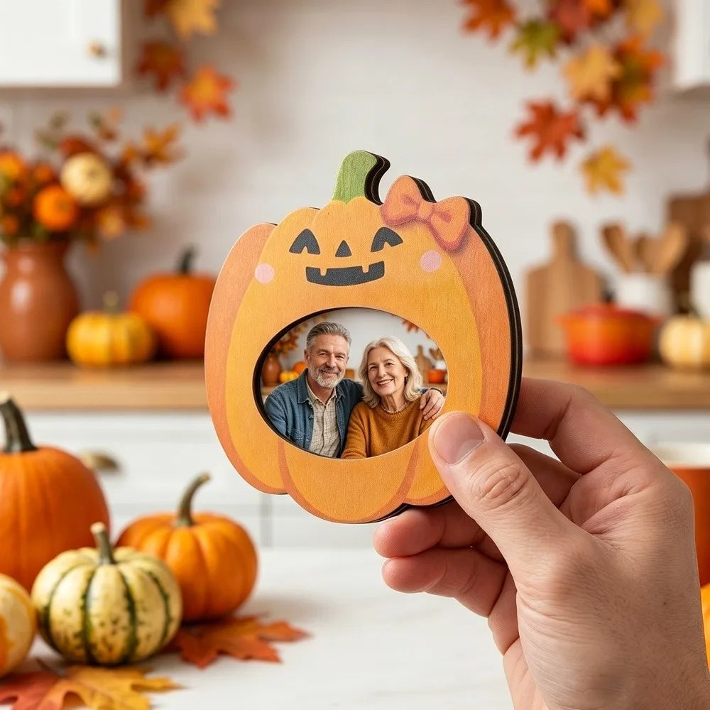 Cute Halloween Ghost Picture Frame – Wooden Desktop Decor