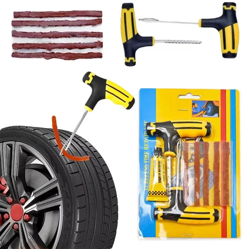 8-Piece Car Tire Puncture Repair Kit – Emergency Tools