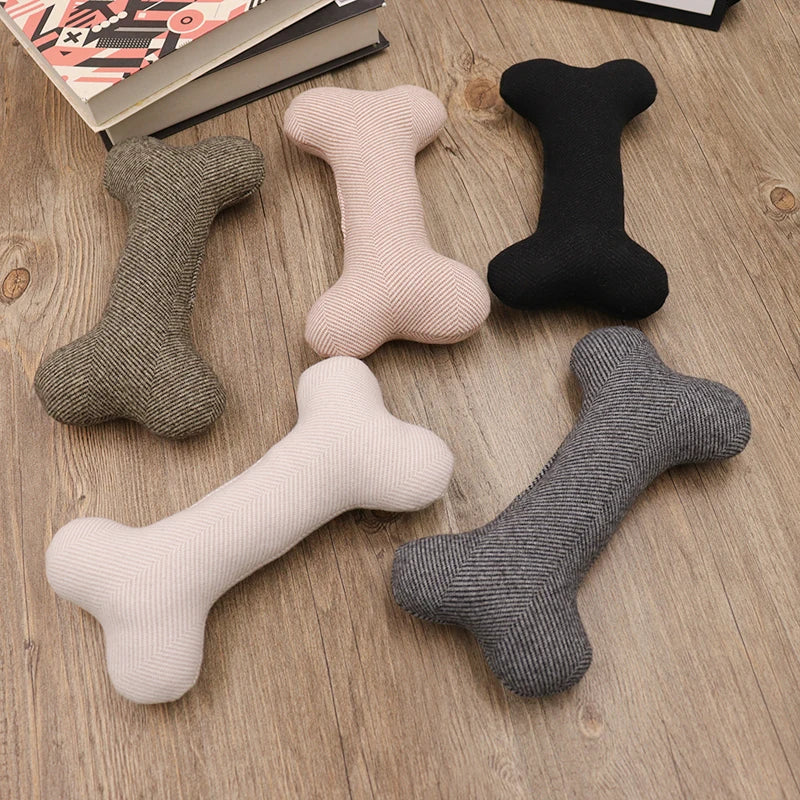Interactive Squeaky Dog Bone Toy – Plush Chew Toy for Puppies