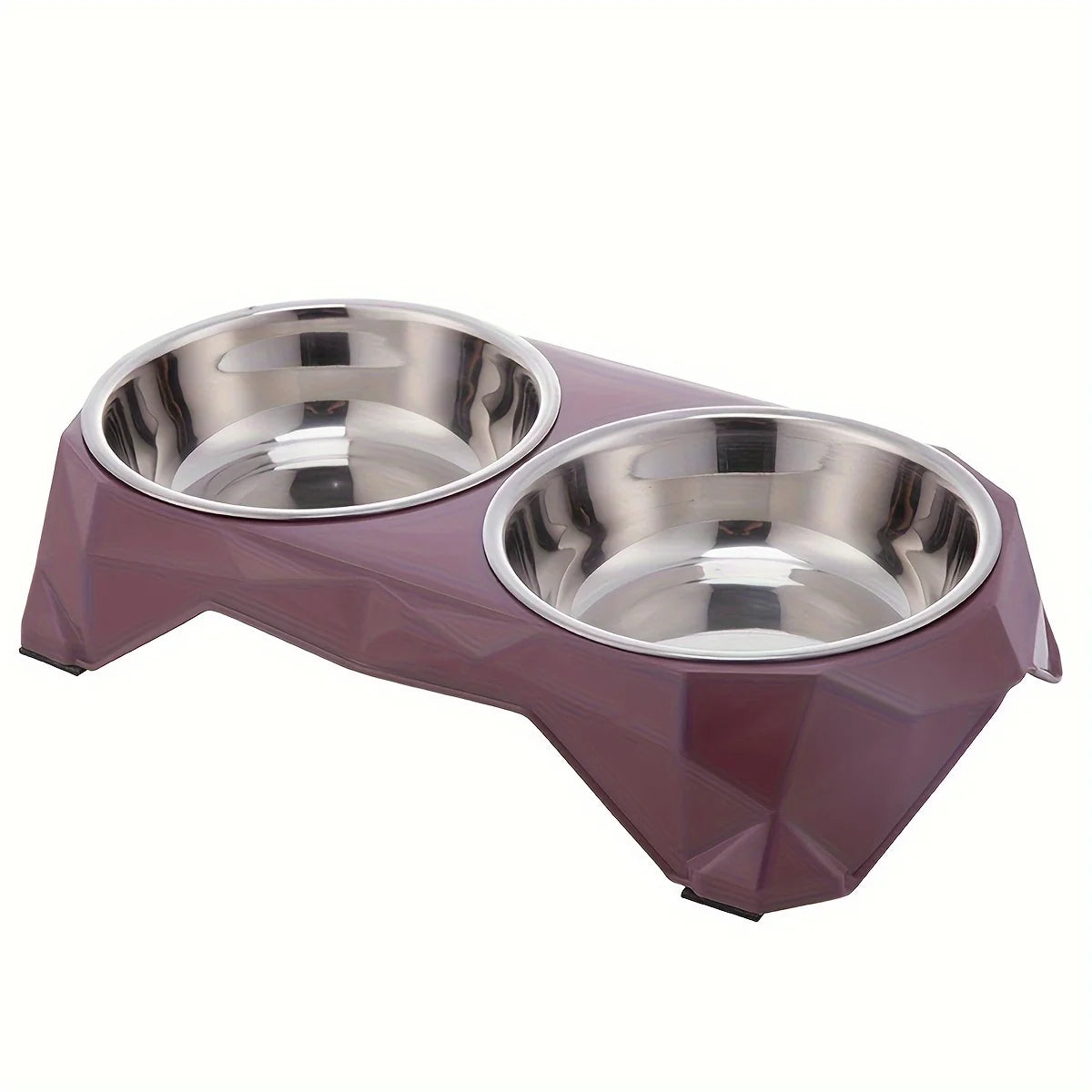 Stainless Steel Double Pet Bowl for Dogs & Cats – Non-Slip