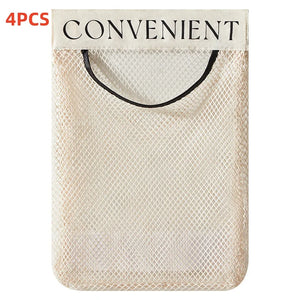 Wall-Mounted Mesh Plastic Bag Dispenser – Kitchen Storage Organizer