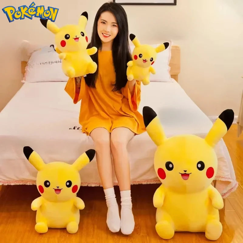 Big Pokémon Pikachu Plush Toy – 25–70cm Soft Stuffed Cushion