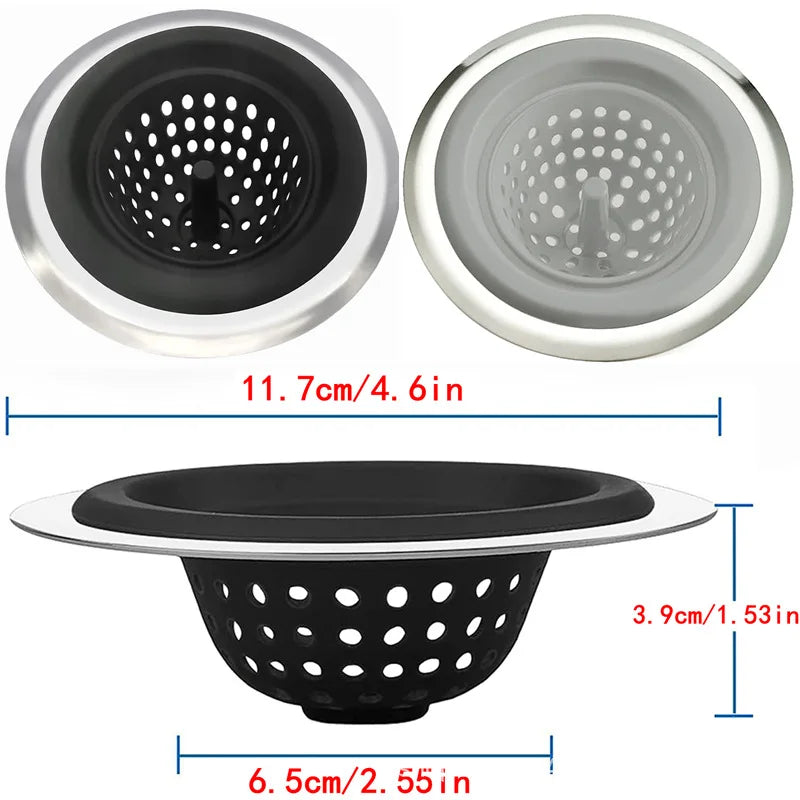 Silicone Sink Strainer & Drain Hair Catcher, Anti-Clog Filter