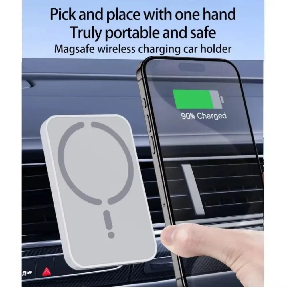 MagSafe Car Phone Holder with Wireless Charger – Magnetic Air Vent Mount