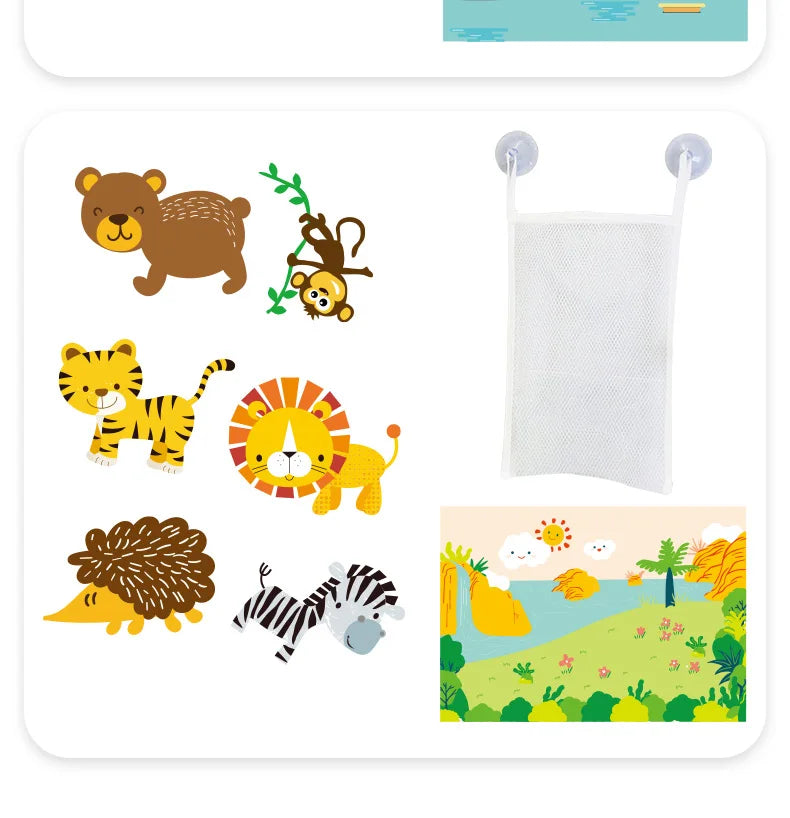 Baby Bath Toys – Floating Foam Animals & Traffic Learning Set for Toddlers