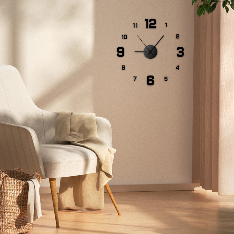 DIY Frameless Wall Clock Decal – Silent Modern Wall Decor