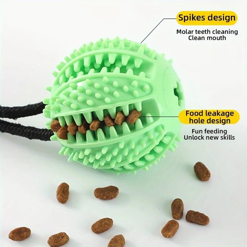 Interactive Suction Cup Dog Toy – Treat Dispenser & Chew Ball