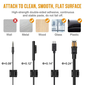 Self-Adhesive Cable Clips for Wire Management – Cable Clamp Accessories