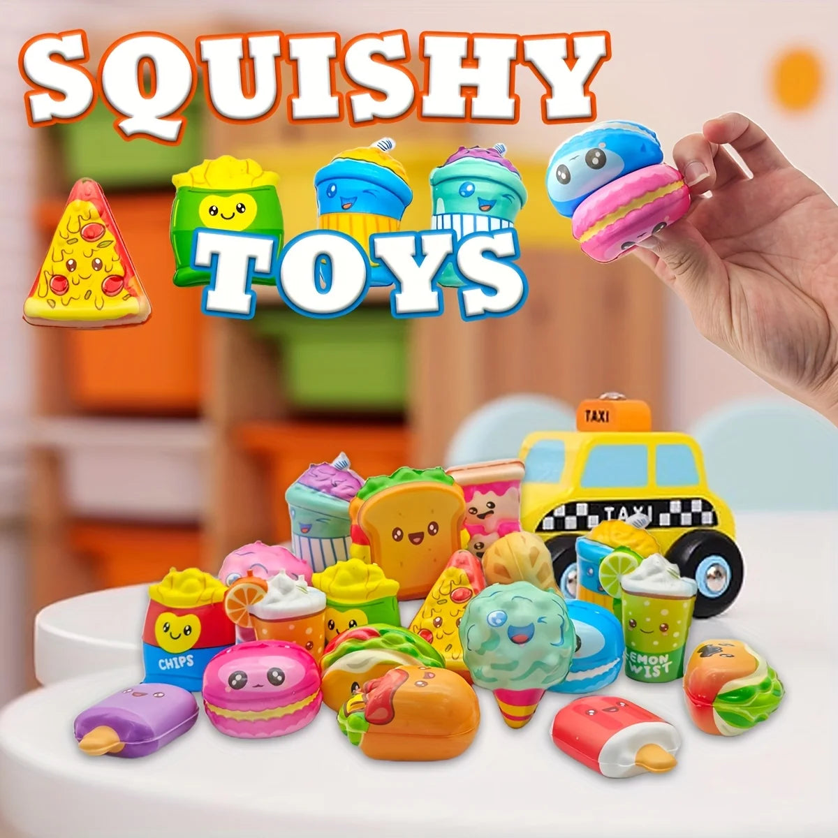 12pcs Mini Food Squishy Toys Set | Slow-Rising Fidget Toys for Kids