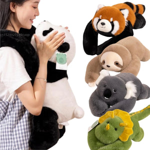 Kawaii Forest Animal Plush Toy – Soft Raccoon, Dinosaur & Panda Pillow