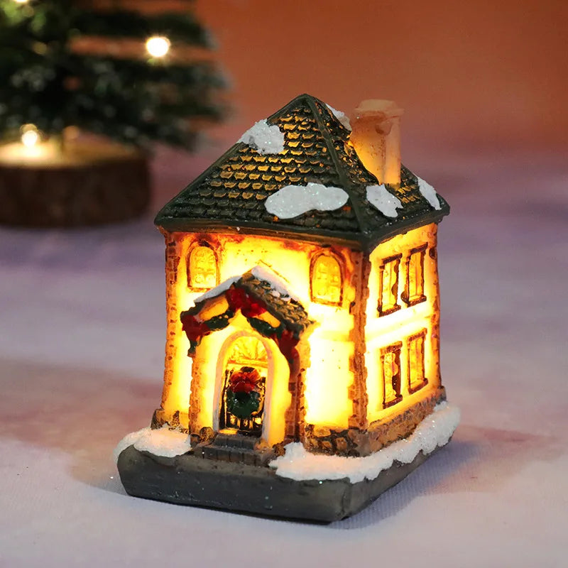 LED Christmas Miniature House Night Light – Festive Decor