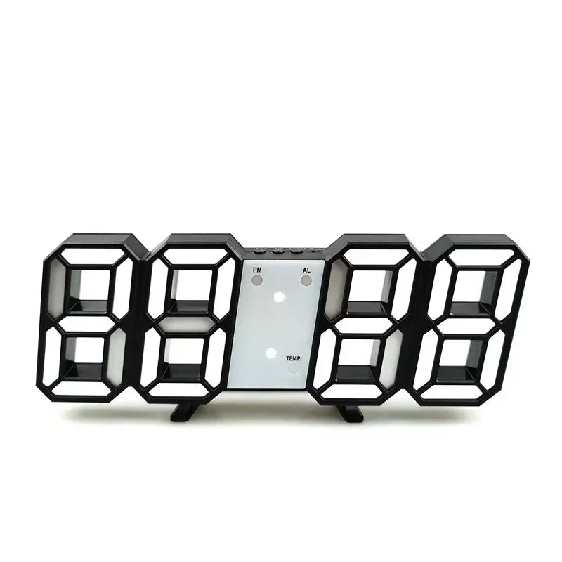 3D LED Digital Clock with Alarm, Date & Temperature Display