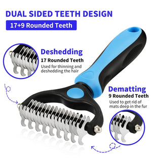 Pet Deshedding Brush for Dogs & Cats – Fur Remover Comb