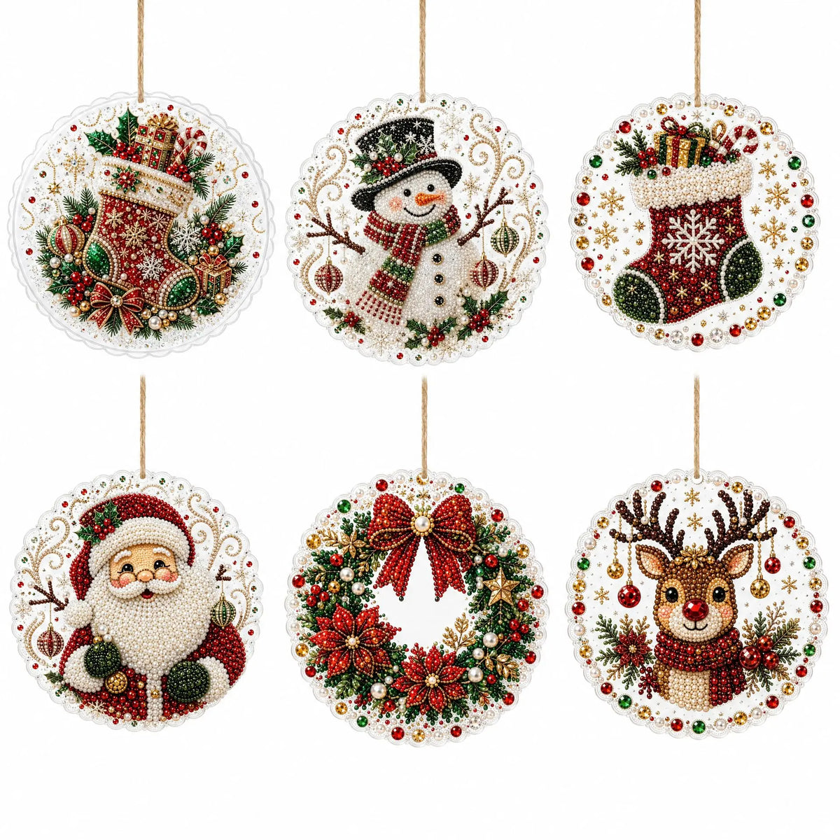 DIY Christmas Diamond Art Wooden Decorations