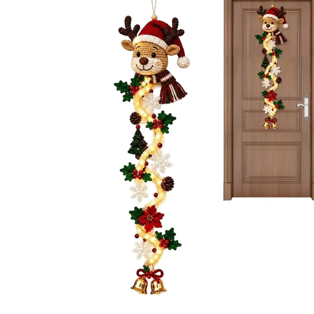 Lighted Christmas Door Swag Decor for Home & Farmhouse