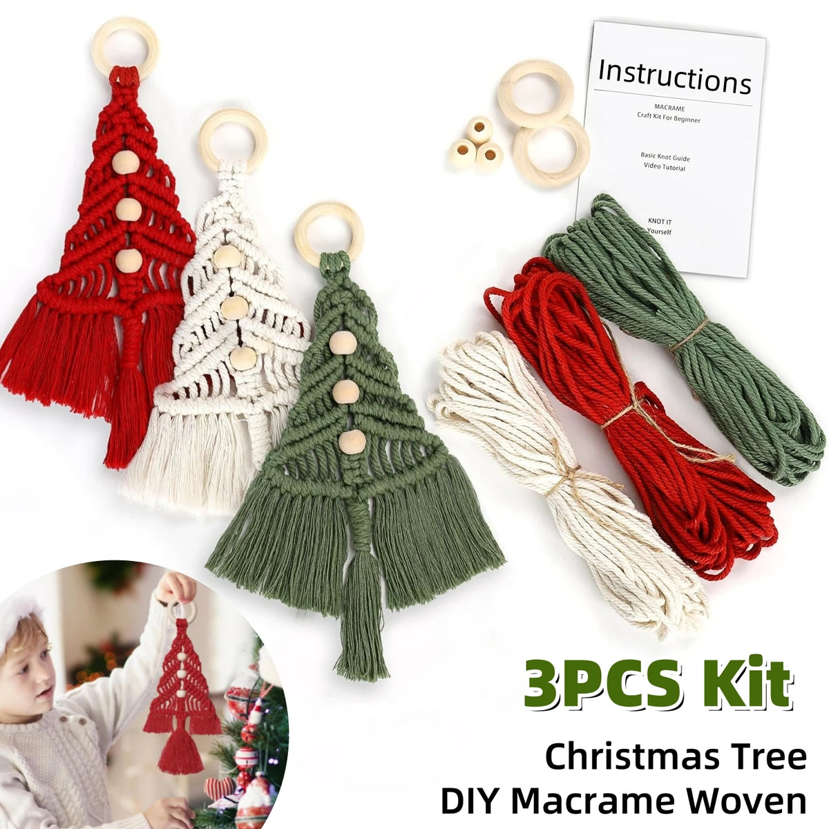 DIY Macrame Christmas Tree Craft Kit