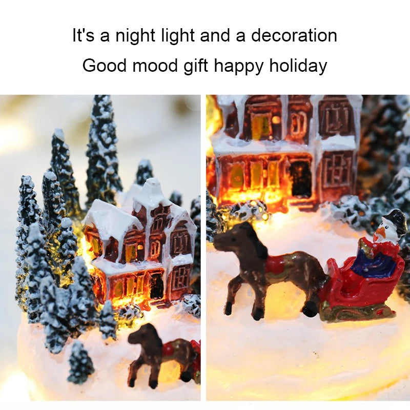 LED Christmas Miniature House Night Light – Festive Decor