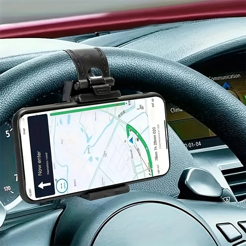 Car Steering Wheel Phone Holder – Universal Mobile Mount