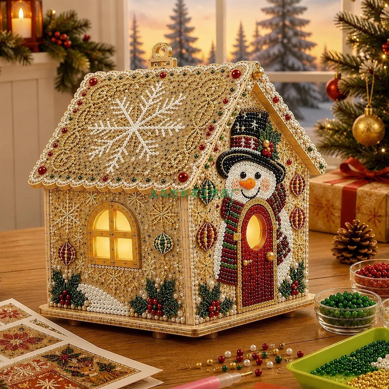 DIY Christmas 3D House Diamond Painting Ornaments