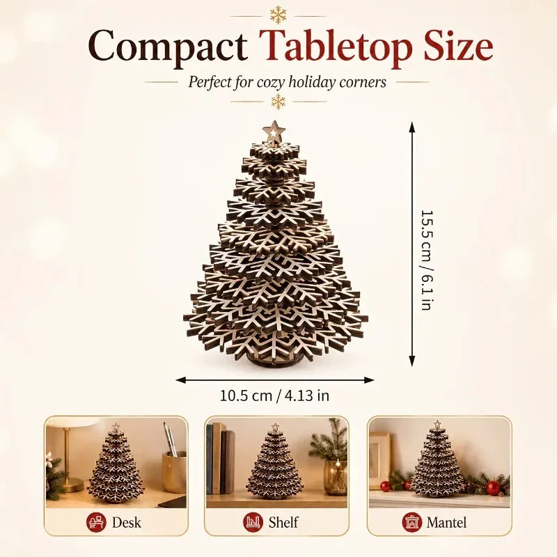 DIY 3D Wooden Christmas Tree – Festive Desktop Decor
