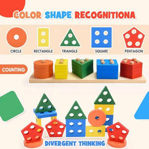 Montessori Wooden Geometry Puzzle Toy for Kids
