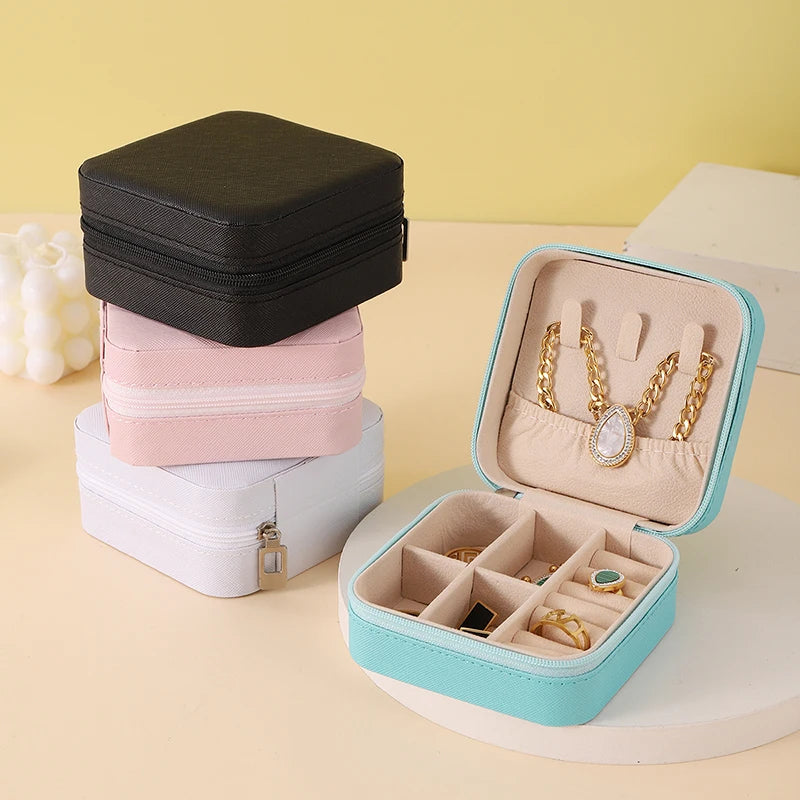 Portable Leather Jewelry Organizer – Travel Storage Case