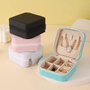 Portable Leather Jewelry Organizer – Travel Storage Case