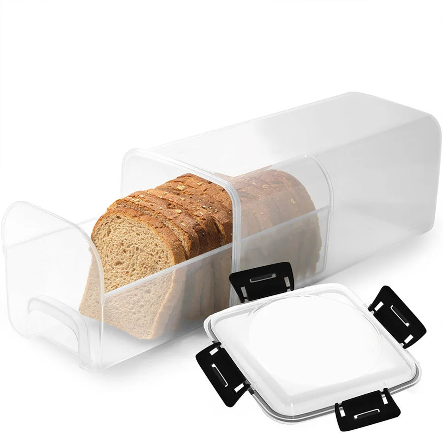 Airtight Bread Storage Container with Lid – Clear Bread Box