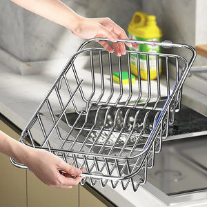 Stainless Steel Telescopic Sink Drain Rack Non-Slip Dish Drying Kitchen Bathroom Countertop Organizer Rack for Household UseStainless Steel Telescopic Sink Drain Rack Non-Slip Dish Drying Kitchen Bathroom Countertop Organizer Rack for Household Use