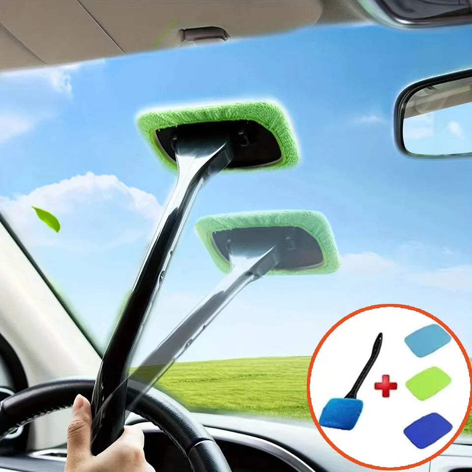 Car Window Cleaning Brush – Long Handle Windshield Cleaner