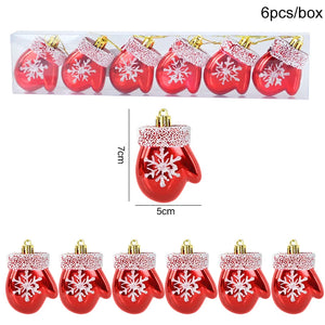 6pcs Christmas Candy Cane, Lollipop & Hanging Ball Ornaments for Xmas Tree