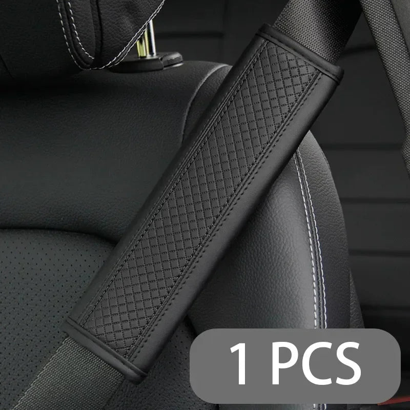 Car Seat Belt Shoulder Pads – PU Leather Breathable Safety Covers