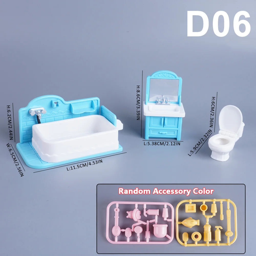 1:12 Miniature Dollhouse Furniture Set – Kitchen & Dining Accessories for Kids