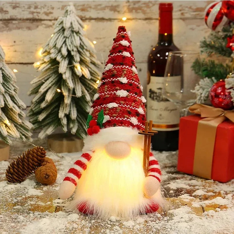 Glowing Knitted Gnome Doll with LED Light – Christmas Decoration Gift