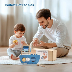 SEO Title: Montessori Wooden Ship Toy – Musical Sensory Learning Toy for Babies