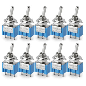 10PCS Mini Toggle Switch Set – 3Pin/6Pin ON-OFF Switches