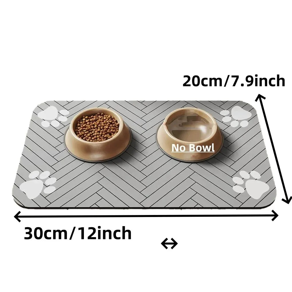 Absorbent Pet Feeding Mat for Dogs & Cats, Waterproof Bowl Placemat