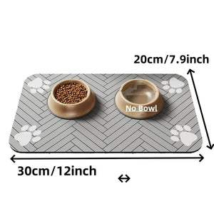 Absorbent Pet Feeding Mat for Dogs & Cats, Waterproof Bowl Placemat